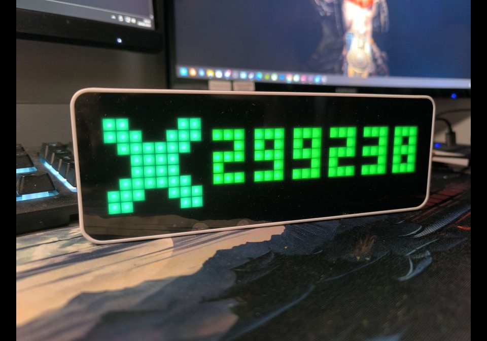 Xbox Gamerscore shown on an AWTRIX display