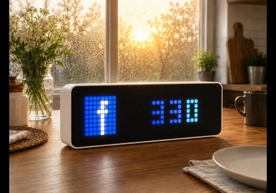 Facebook shown on an AWTRIX display