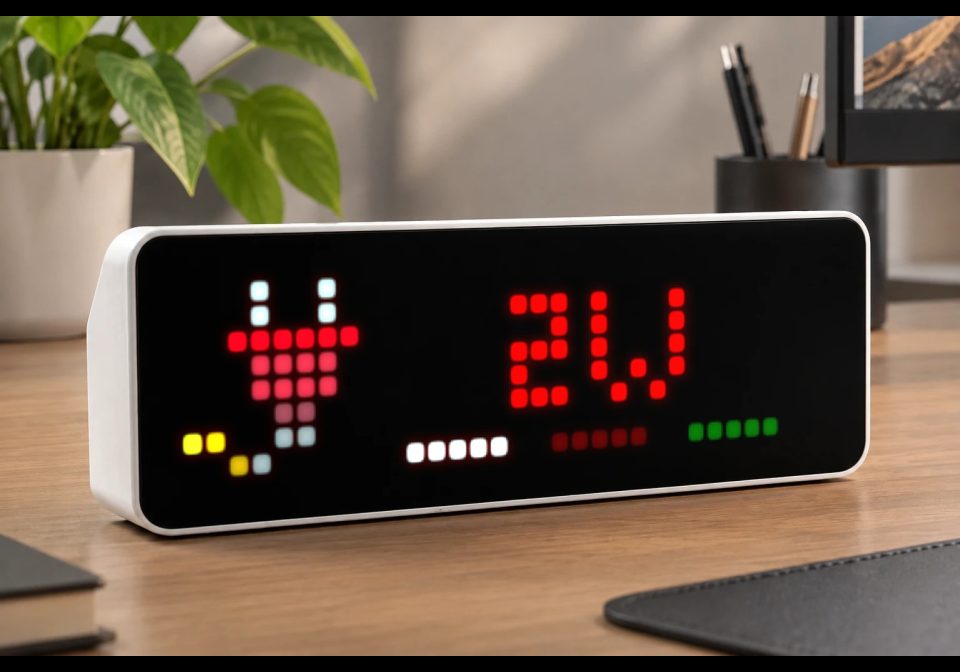 EcoTrackerMon shown on an AWTRIX display