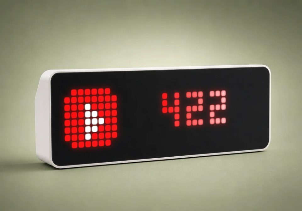 Youtube shown on an AWTRIX display