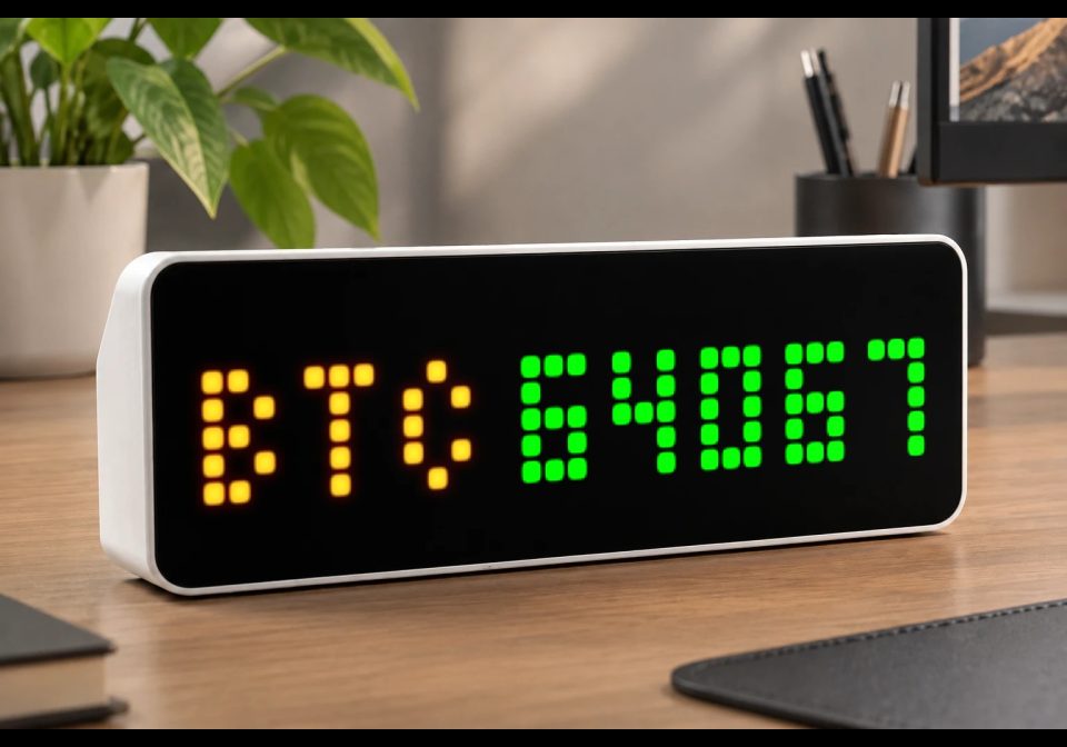 Cryptocurrency Market shown on an AWTRIX display