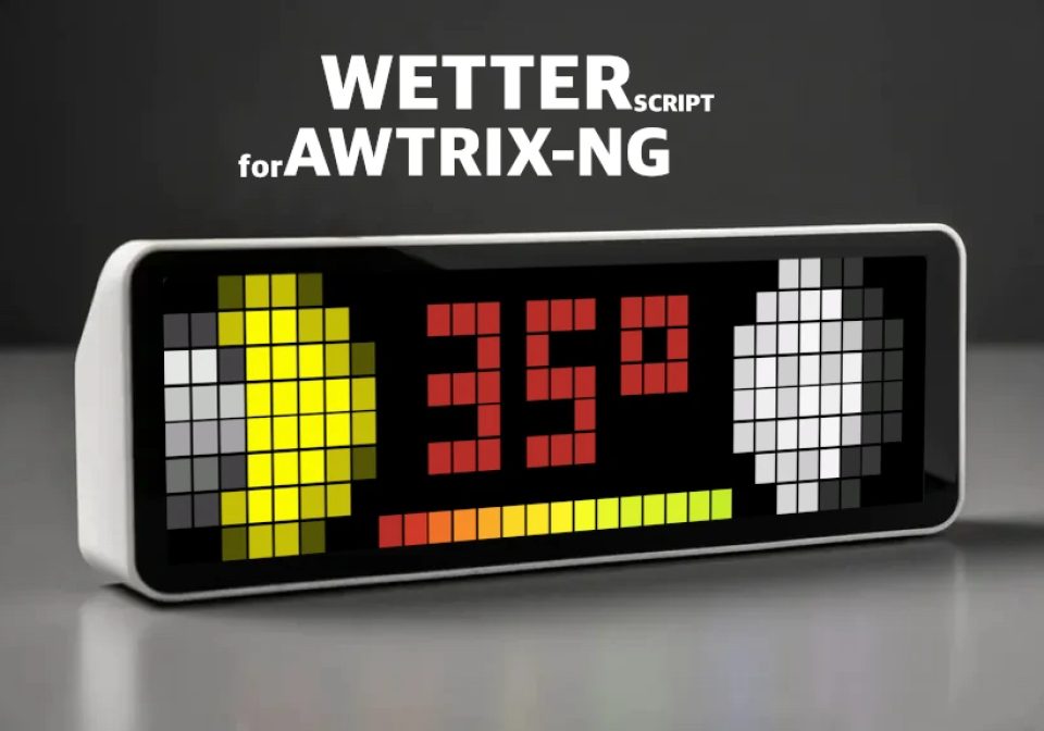 Wetter Script shown on an AWTRIX display